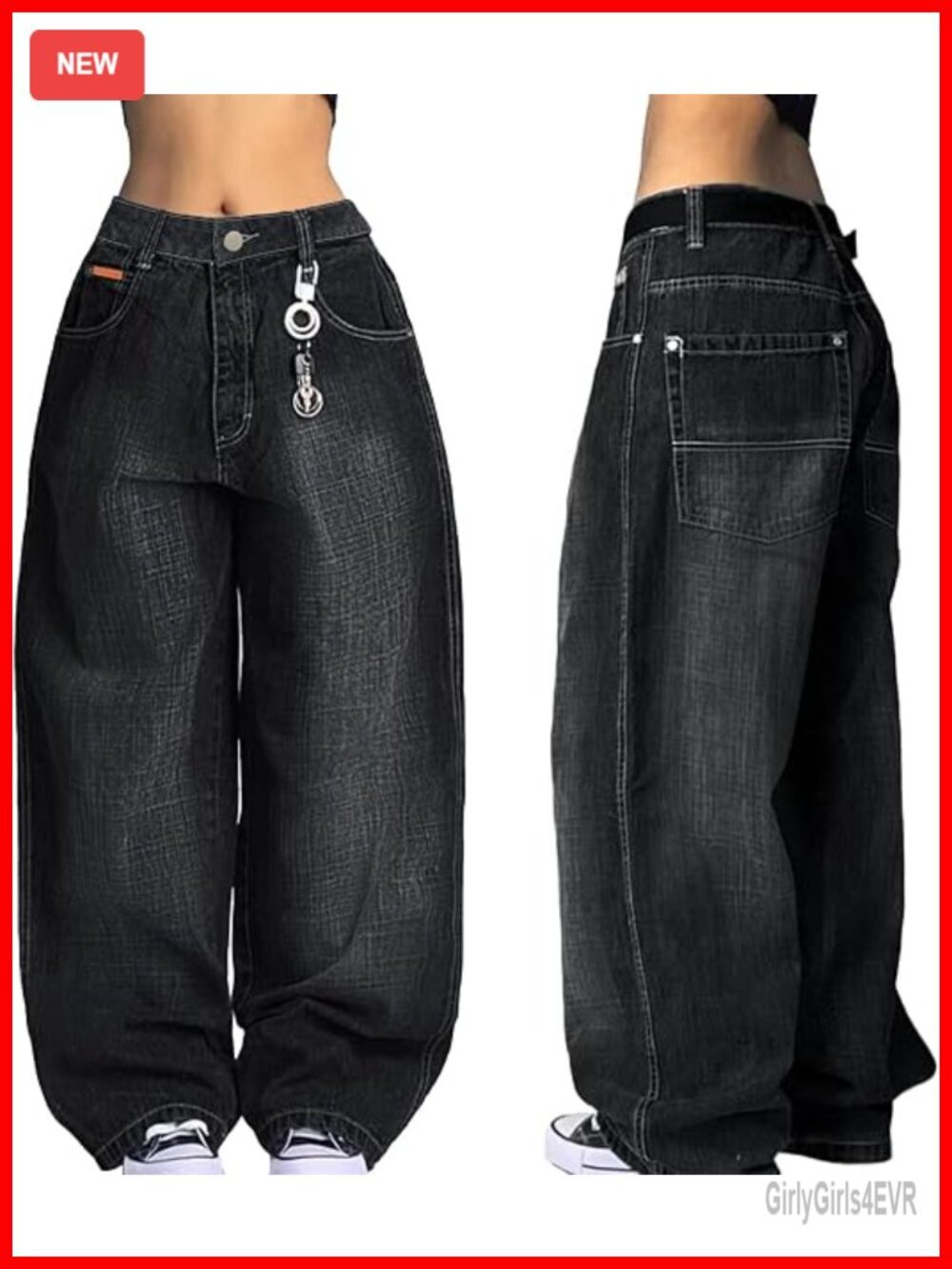 Boyfriend Baggy Vintage Hip Hop Jeans Loose Denim Pants Mid-Low Waist